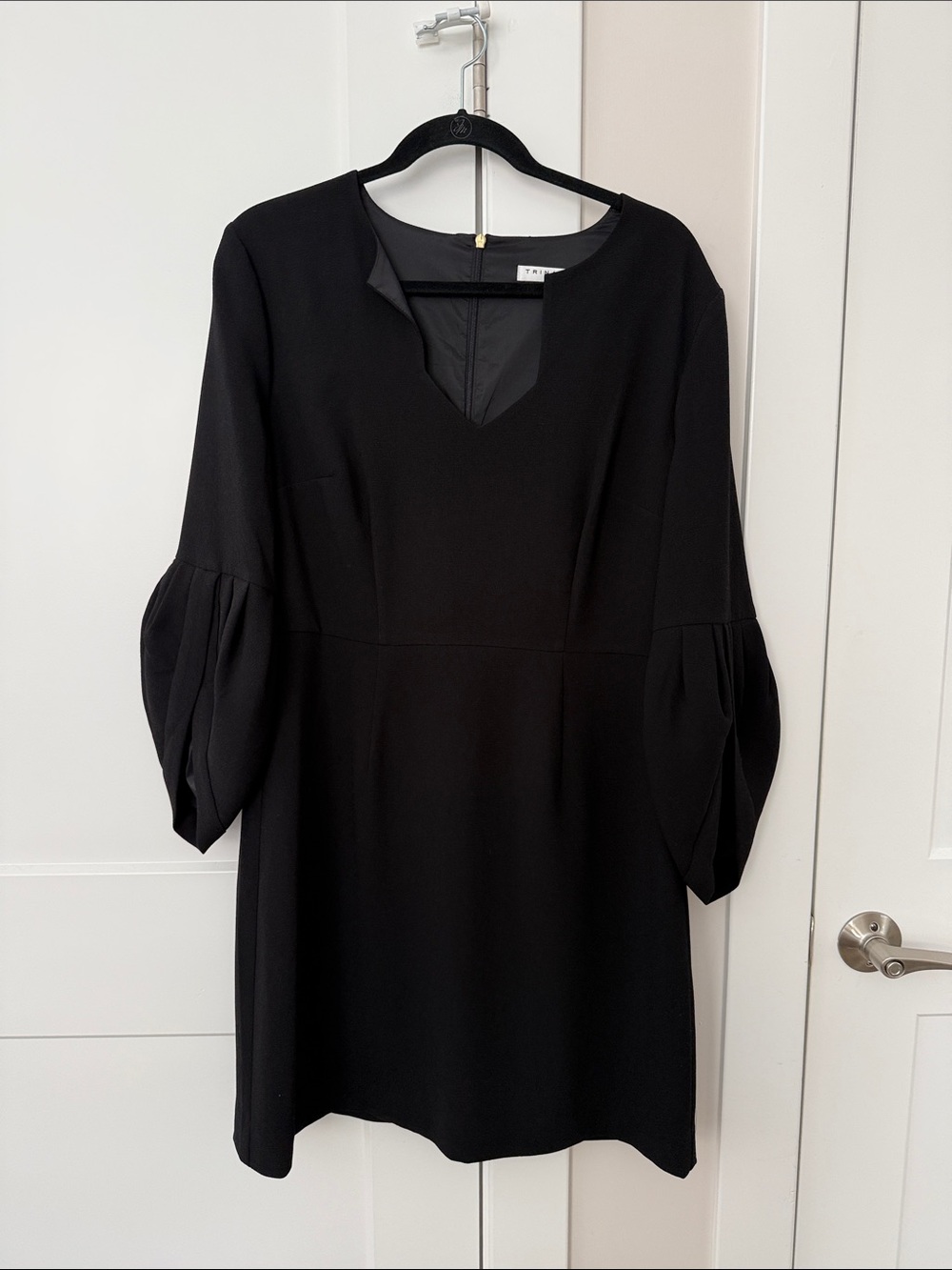 Trina Turk Black Mini Dress with Sculpted Puff Sleeves